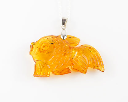 Baltic Amber Pendant Fish