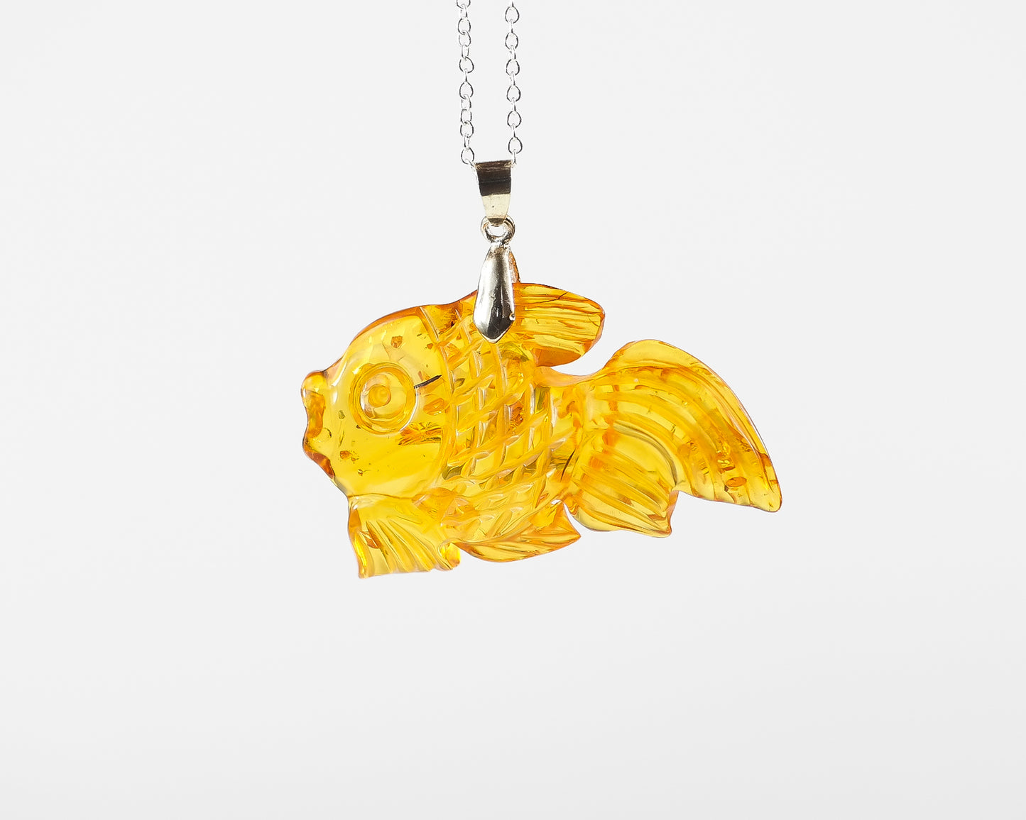 Baltic Amber Amulet Fish