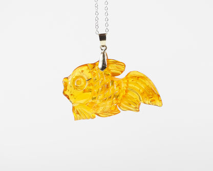 Baltic Amber Amulet Fish