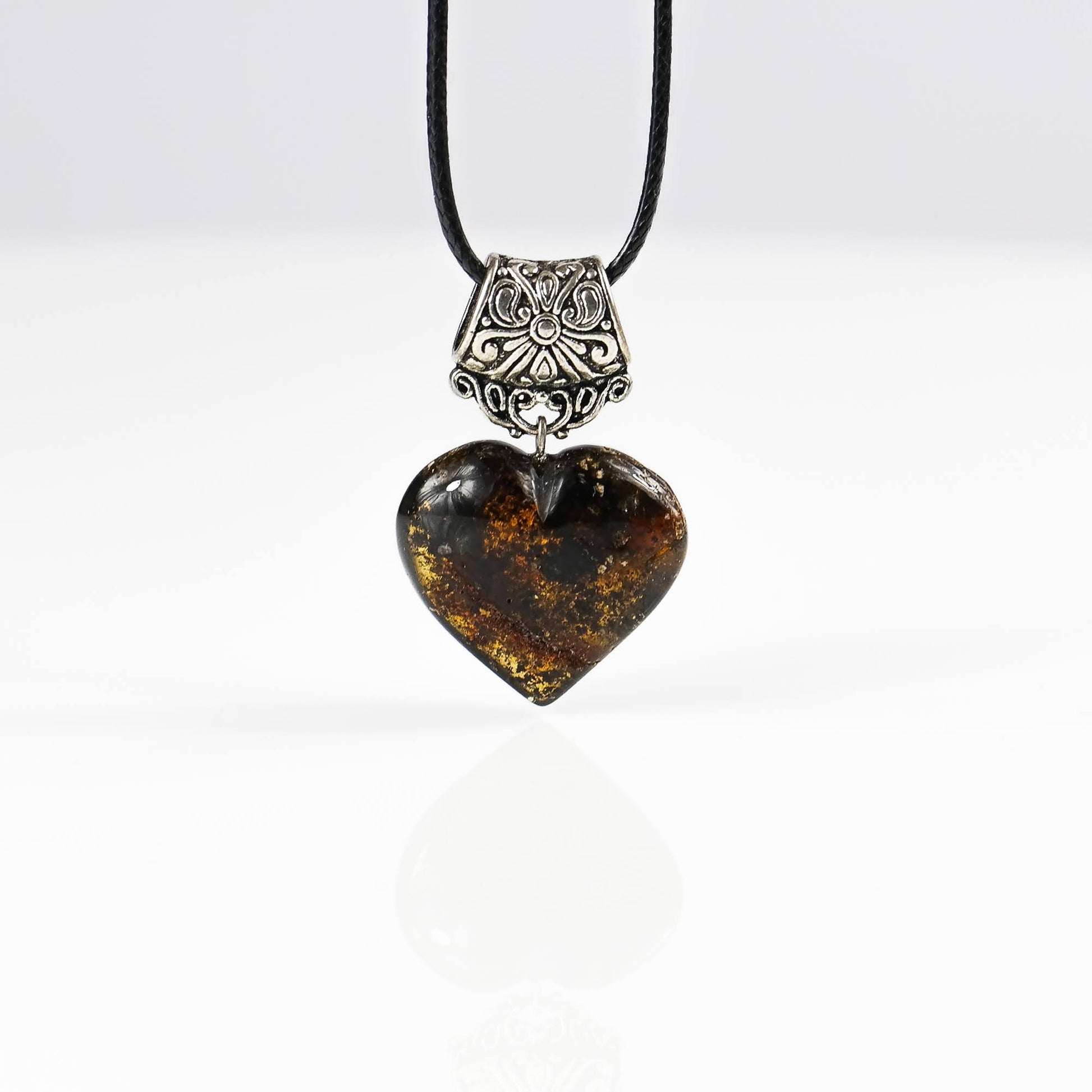 Black Gemstone Heart Pendant