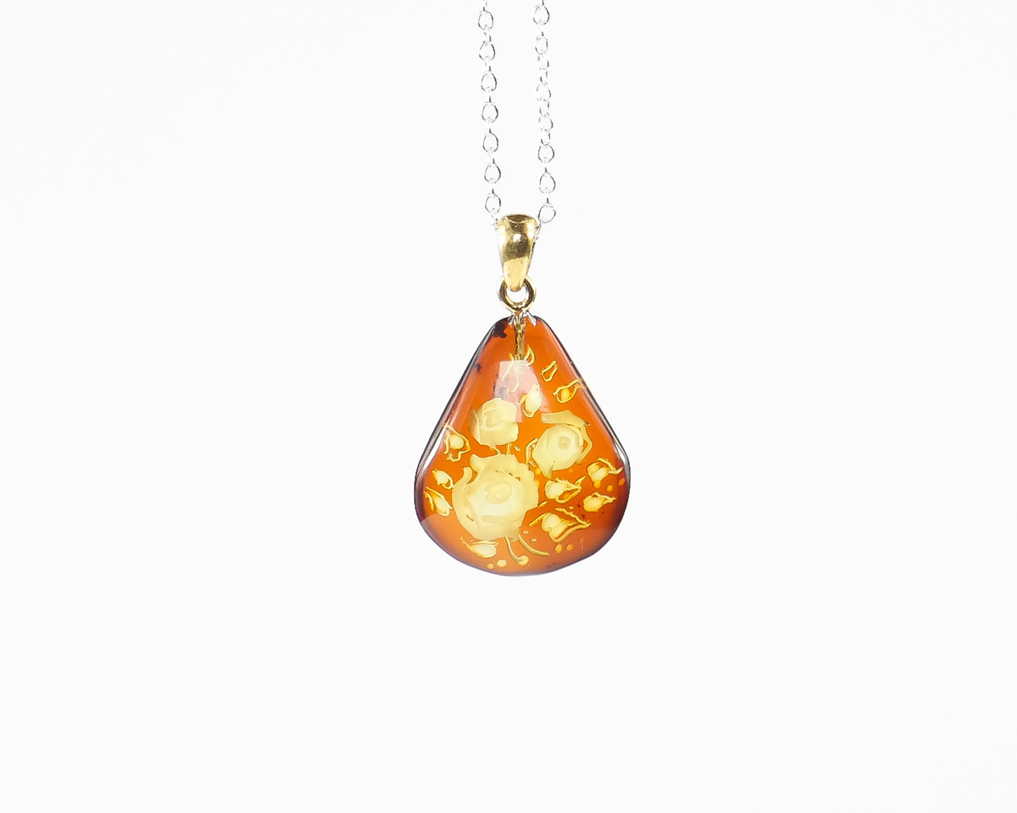 Baltic Amber Engraved Amulet