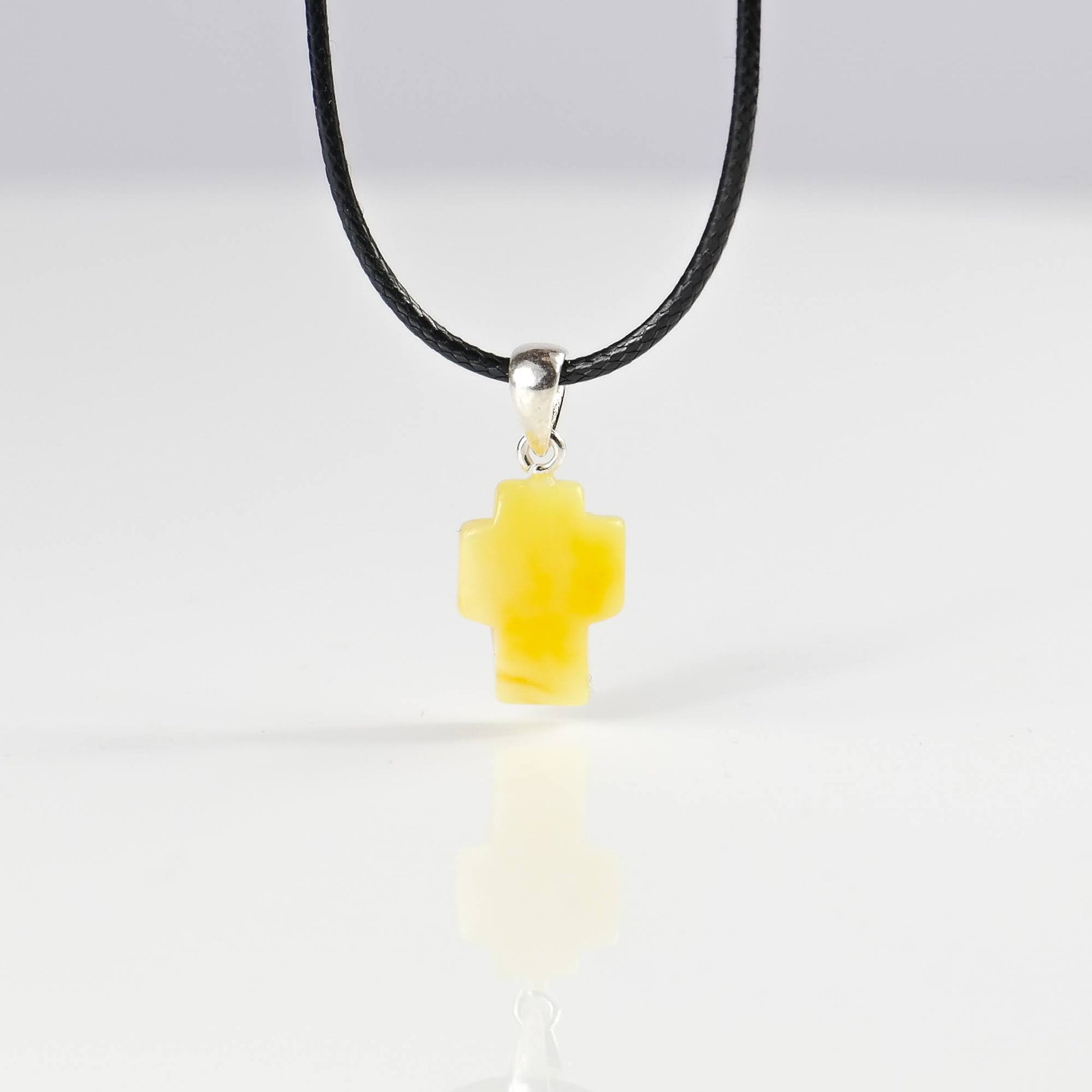 Yellow Cross Pendant Baltic Amber