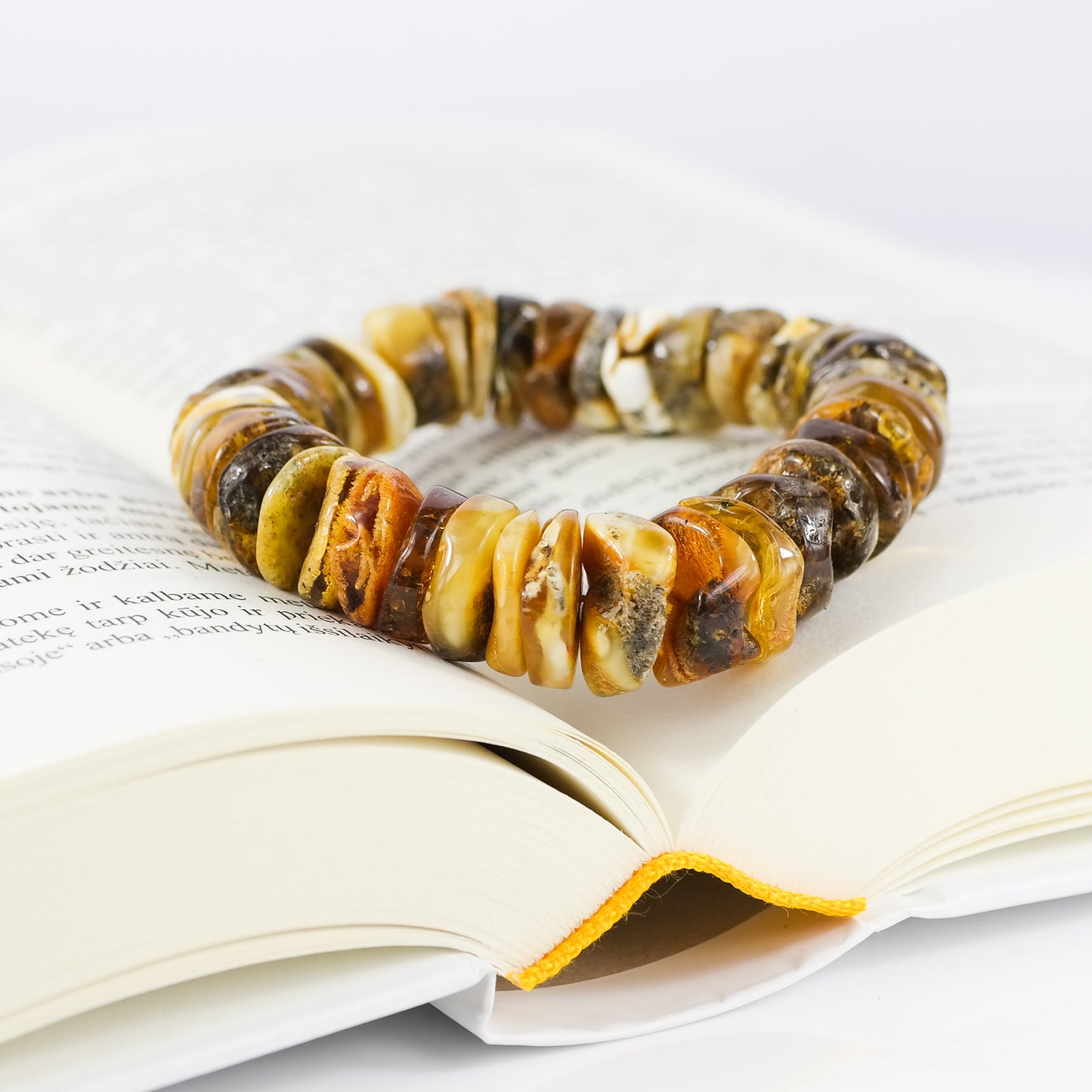 Tube Bracelet Baltic Amber Elastic