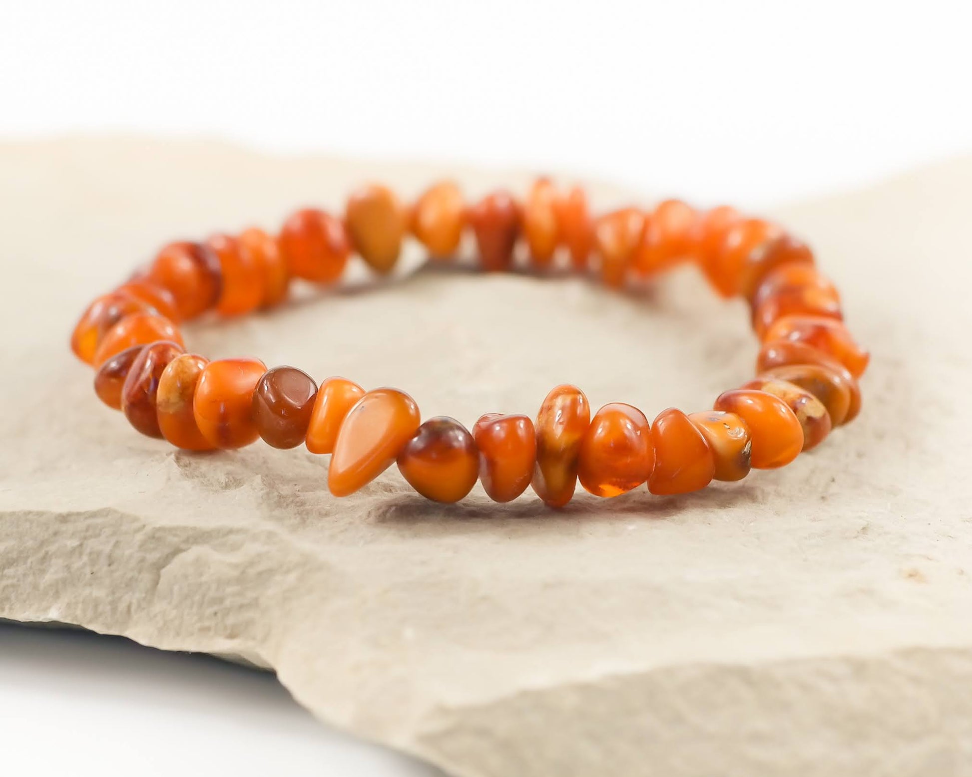 Chip Amber Bead Bracelet