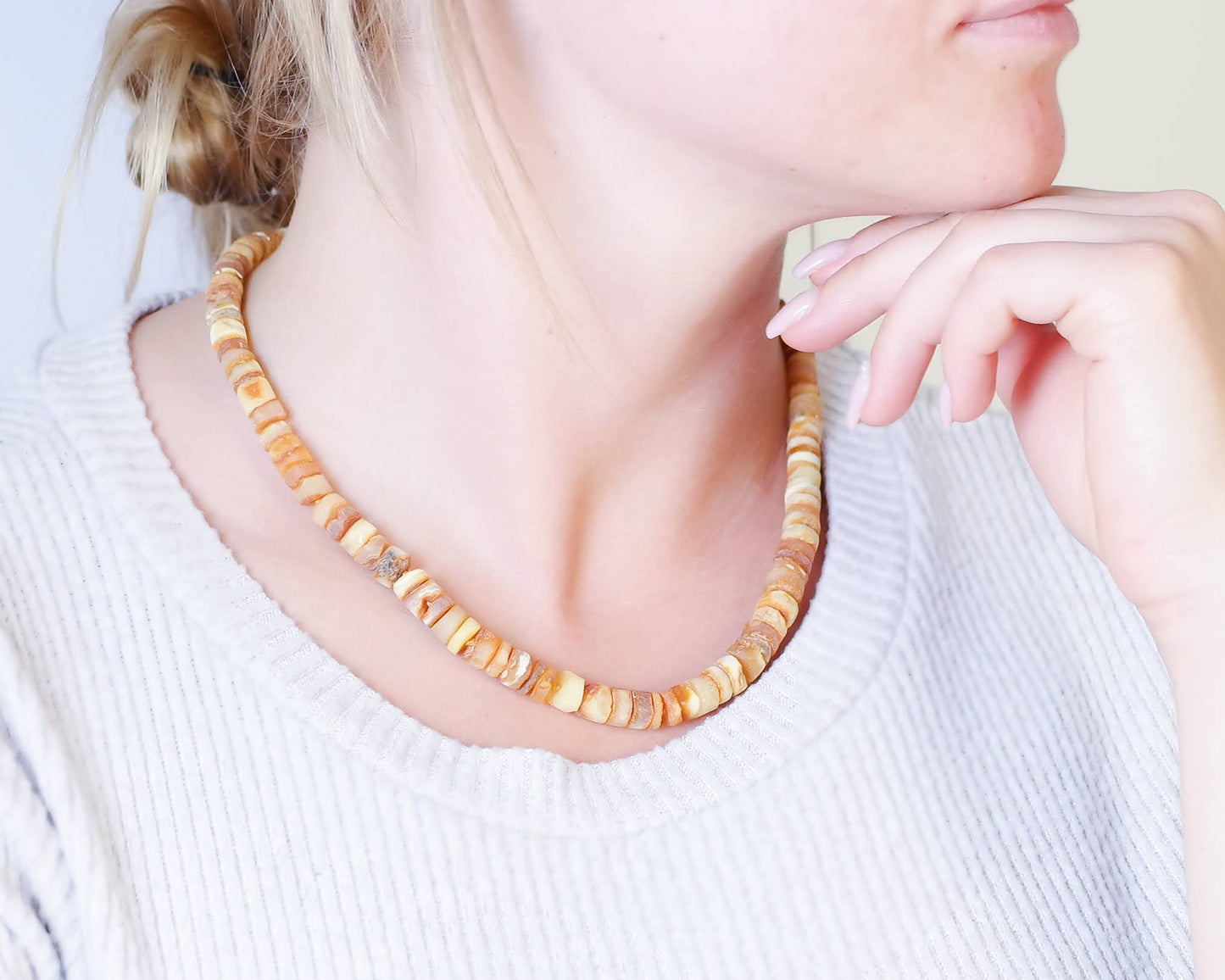 Tube Amber Necklace