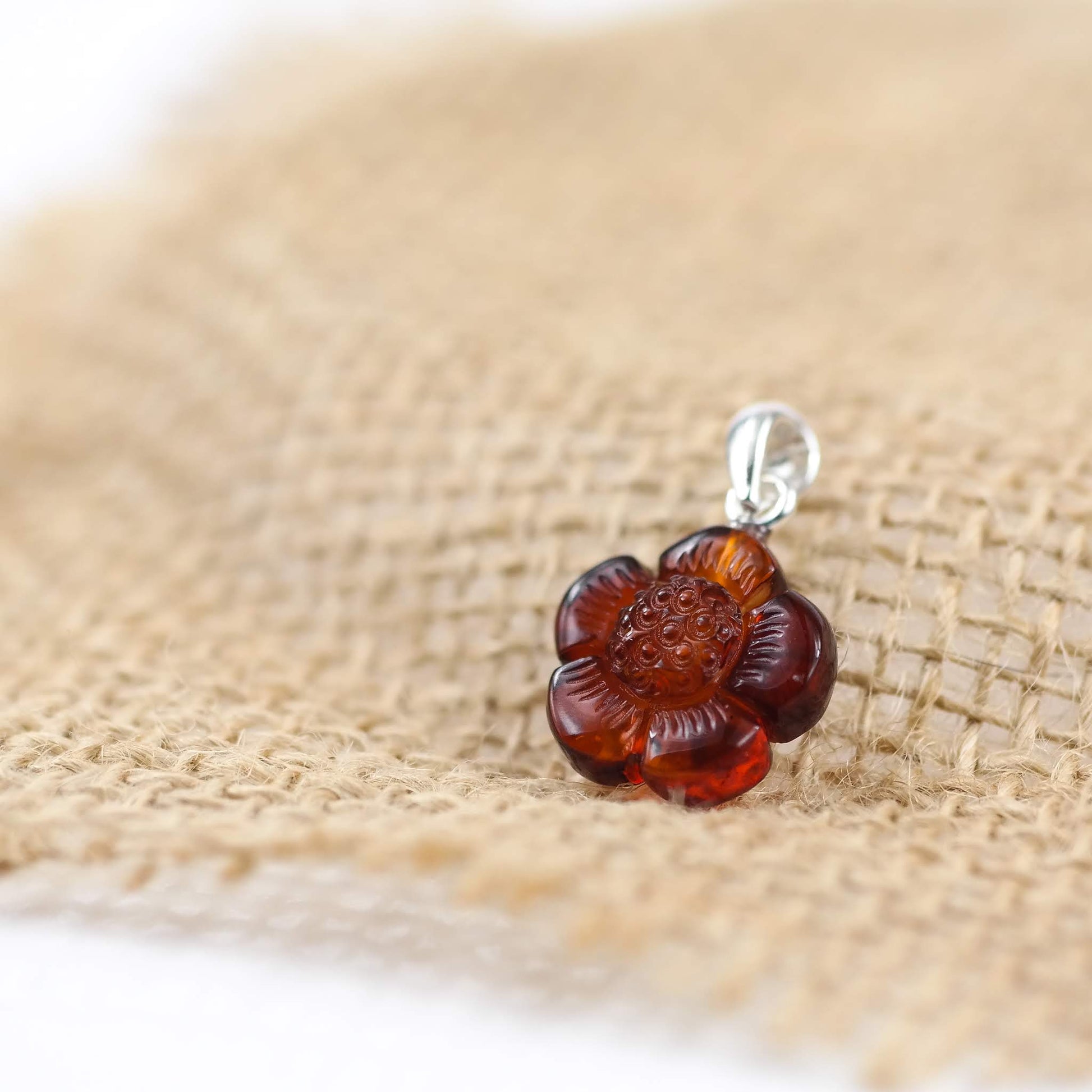 Amber Floral Pendant