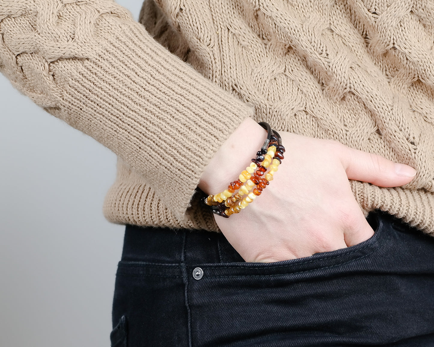 Twisted Amber Bracelet